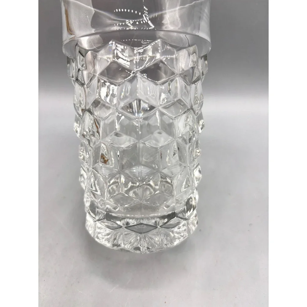 Vtg Fostoria Clear Glass Cube Tumbler‎ 5 Inch High Ball Drinking Iced TeaGlass